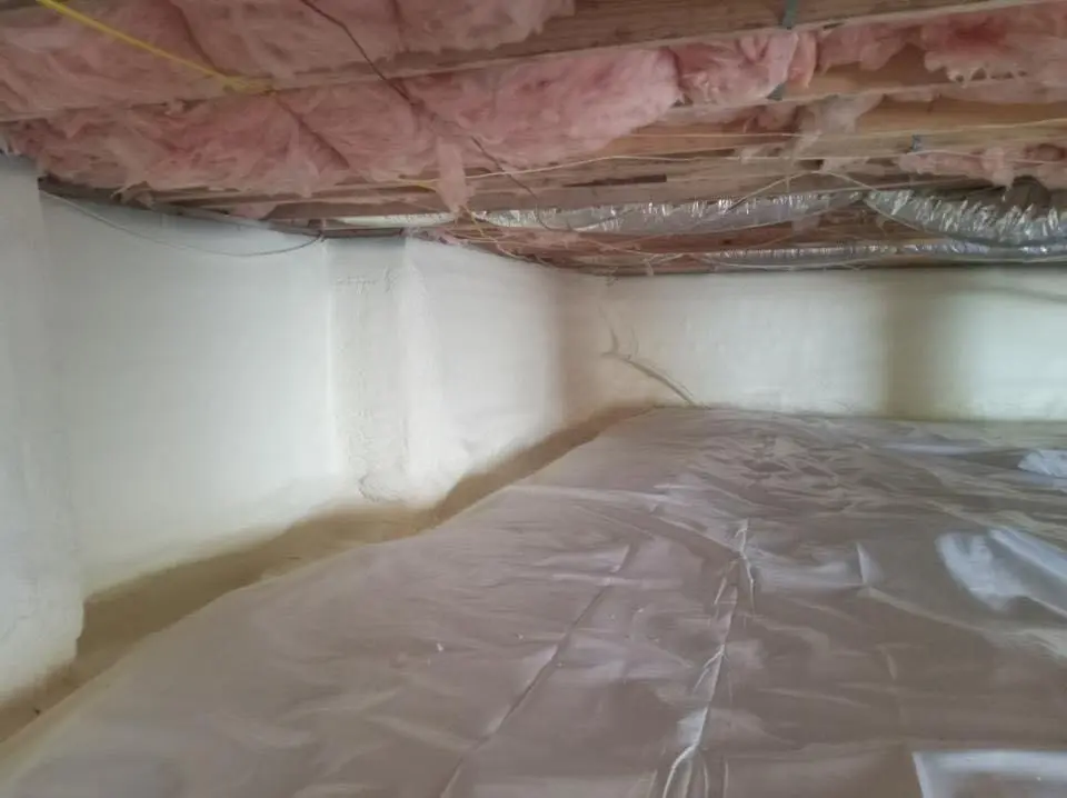 Crawl space encapsulation with closed-cell spray foam for Spray Foam Roofing in East Coventry